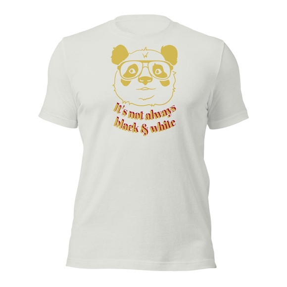 Bella Canvas Other - Bella Canvas “Panda” White Tee with Gold Graphic